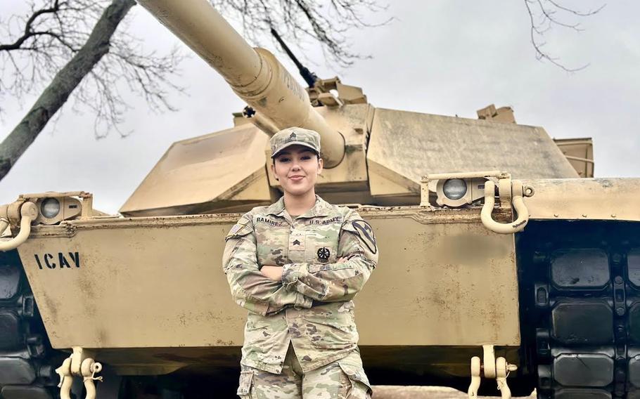 Sgt. Cinthia Ramirez, assigned to Avenger Company, 1st Battalion, 12th Cavalry Regiment, 1st Cavalry Division, earns the title of master gunner.
