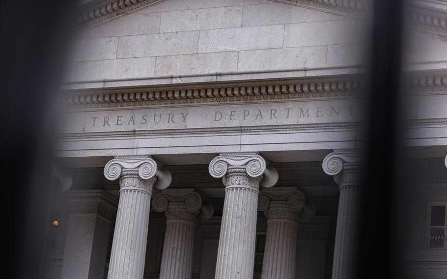 The US Department of the Treasury in Washington. 