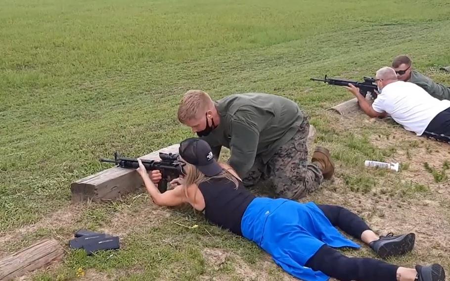 A few dozen teachers from across the eastern United States who got a behind-the-scenes glimpse this week of the grueling 13-week Marine Corps training that occurs at Parris Island on the Atlantic Coast. The educators are participating in an Educators’ Workshop offered by the U.S. Marine Corps.