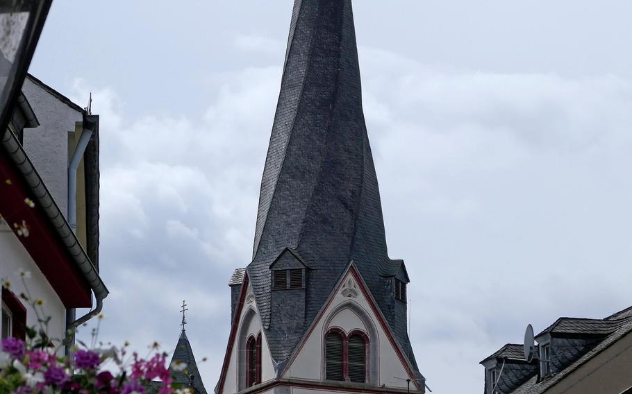 St. Clemens Church in Mayen, Germany, with its crooked steeple. Experts attribute the shape to construction errors.