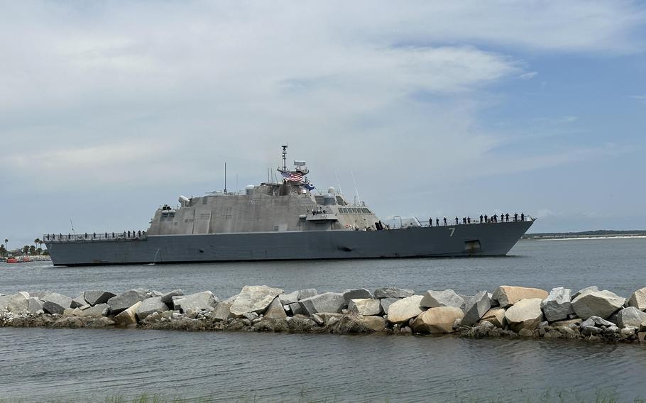 The Freedom-variant littoral combat ship USS Detroit (LCS 7) deployed to support Regional Cooperation and Secuity. Detroit is one of four ships assigned to Surface Division 21.