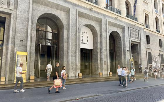 Gallerie d'Italia in Naples, Italy, features a variety of paintings, sculptures, antiquities and other art created over the centuries. It is housed in the former Banco di Napoli building on Via Toledo in the city's Quartieri Spagnoli neighborhood. 
