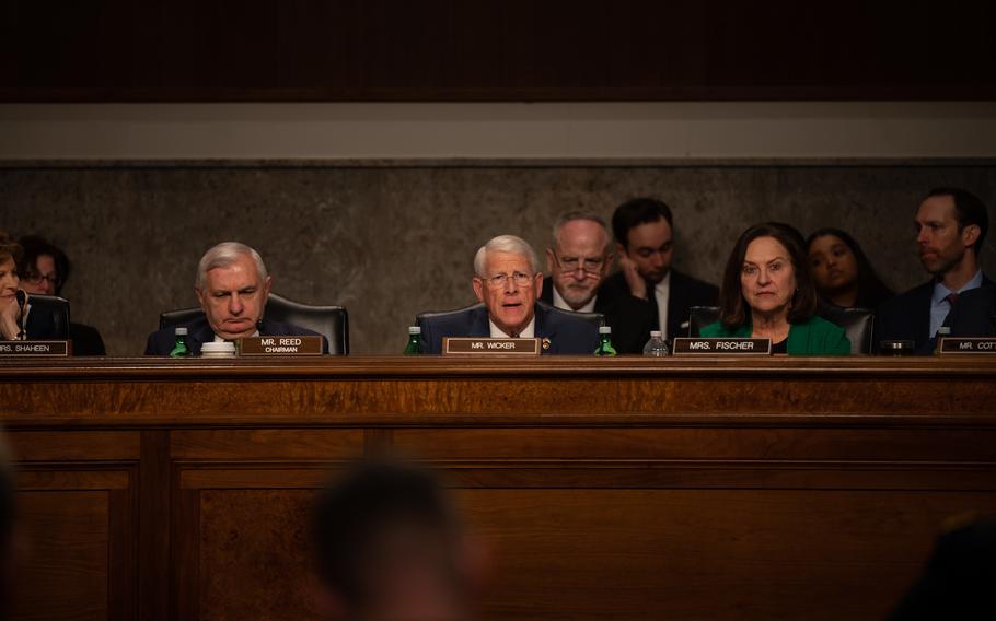 Senate Armed Services Committee hearing at the Dirksen Senate Office Building in Washington, D.C., on March 16, 2023. 