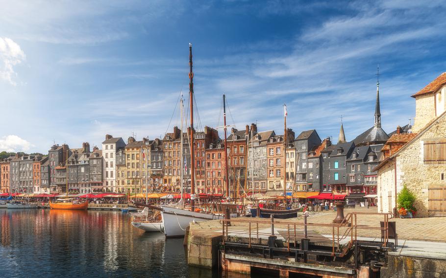 The harbor of Honfleur port is a colorful, picturesque spot in Normandy, France. Outdoor recreation departments from Kaiserslautern and Ramstein bases plan trips to Normandy later in May.