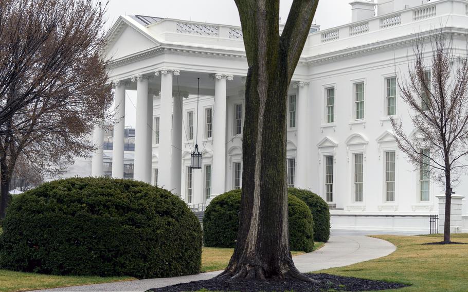 The White House is shown in Washington on March 18, 2021. The Biden administration is rolling out a new initiative aimed at reducing suicides by gun and combating the significant increases in suicides by members of the military and veterans. The White House is announcing the new plan Tuesday.  