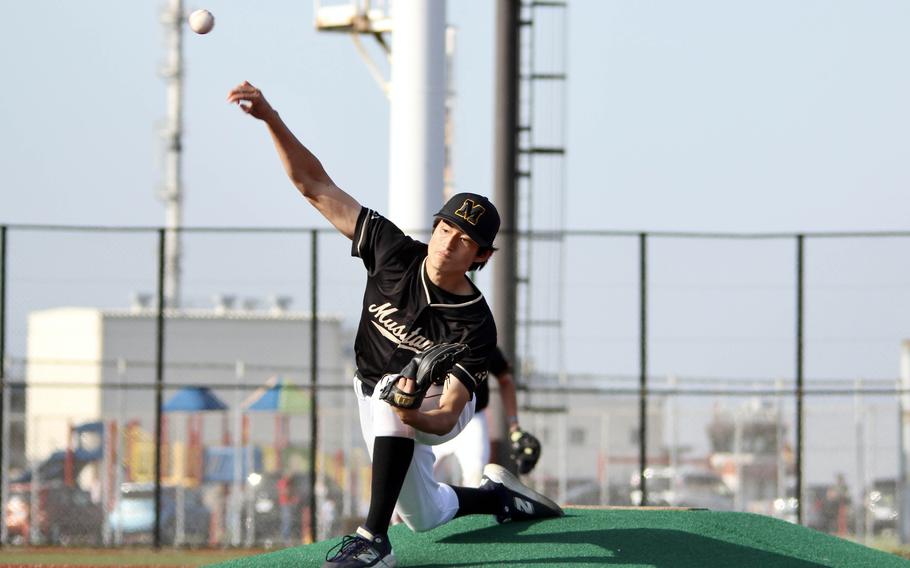 Leo Mentzas pitches.