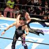 Yoh performs a takedown on Sho during a New Japan Pro Wresting match at Korakuen Hall in Tokyo, July 6, 2025.