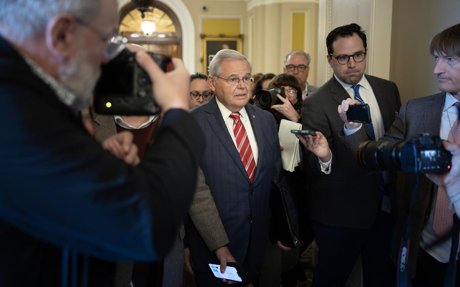 Sen. Bob Menendez (D-N.J.) at the Capitol in September. 