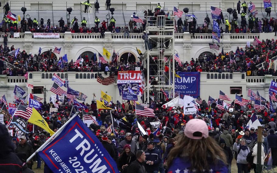 The scene outside the U.S. Capitol after Trump supporters breached the complex on Jan. 6.