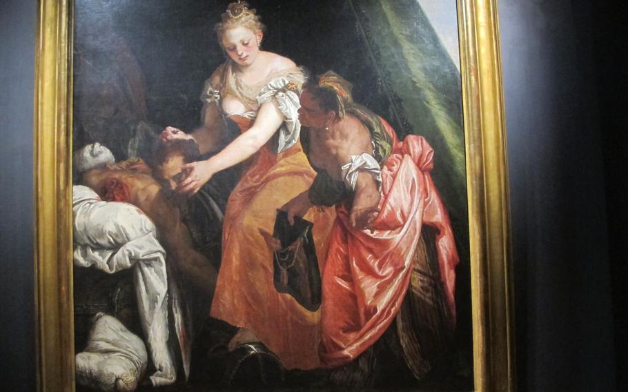 Paolo Veronese’s image of Judith, the biblical widow who saved the Israelites from oppression by decapitating the Assyrian general Holofernes after getting him drunk, is among the racier depictions. Veronese is one of four Renaissance luminaries whose works make up an exhibit running until late April in Vicenza, Italy. 