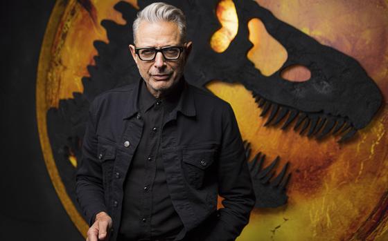 Jeff Goldblum poses for a portrait to promote the film "Jurassic World Dominion" at the Universal Studios Lot in Los Angeles on on Tuesday, May 10, 2022. 