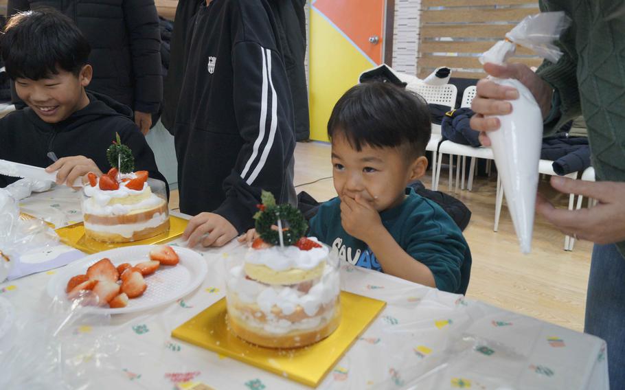 Volunteers from Camp Humphreys visited children at the Ikseonwon Orphanage in Cheonan, South Korea, on Dec, 23, 2023. 