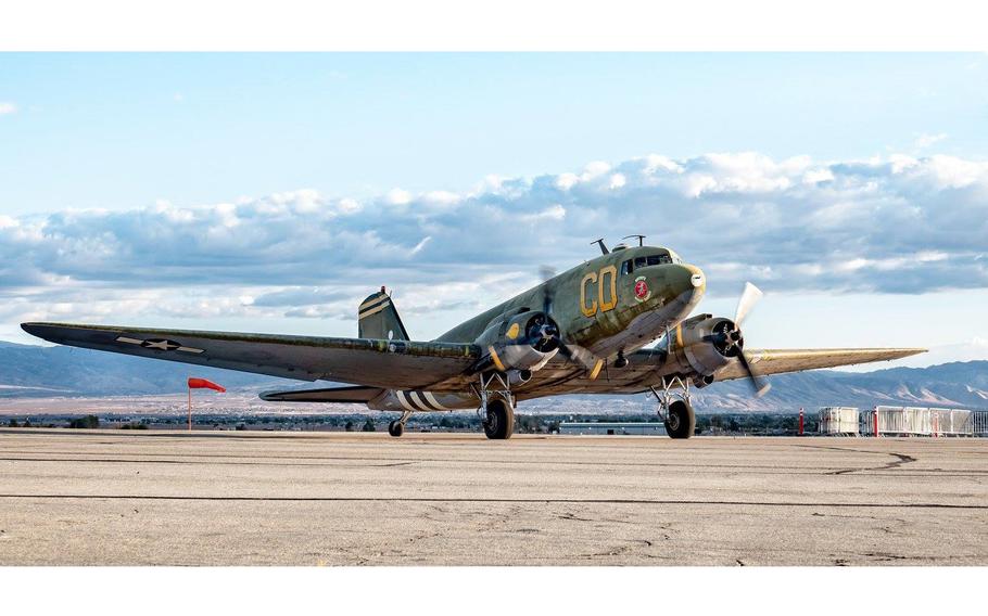 A fully restored Douglas C-47 airplane known as Betsy’s Biscuit Bomber. After retiring from active duty in 1944, Betsy’s Biscuit Bomber dropped supplies in England a month after D-Day. Then the aircraft participated in “drops” in France, England and Germany.