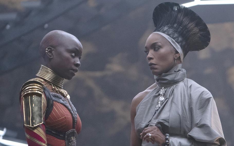 Danai Gurira, left, and Angela Bassett reprise their Wakandan characters in “Black Panther: Wakanda Forever.” 
