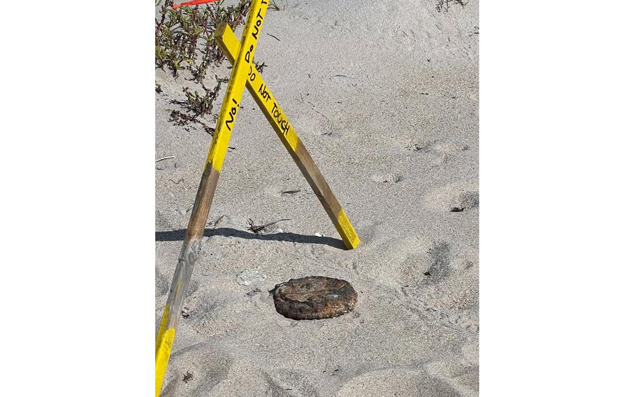 A land mine was discovered June 22, 2022, on Florida’s Treasure Coast between Vero Beach and Fort Pierce, according to the Indian River County Sheriff’s Office.