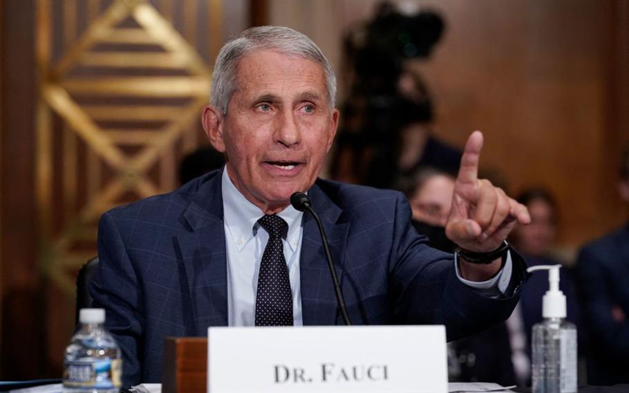 Dr. Anthony Fauci, director of the National Institute of Allergy and Infectious Diseases, responds to questions during a Senate committee hearing on Capitol Hill in Washington, D.C., on July 20, 2021. 