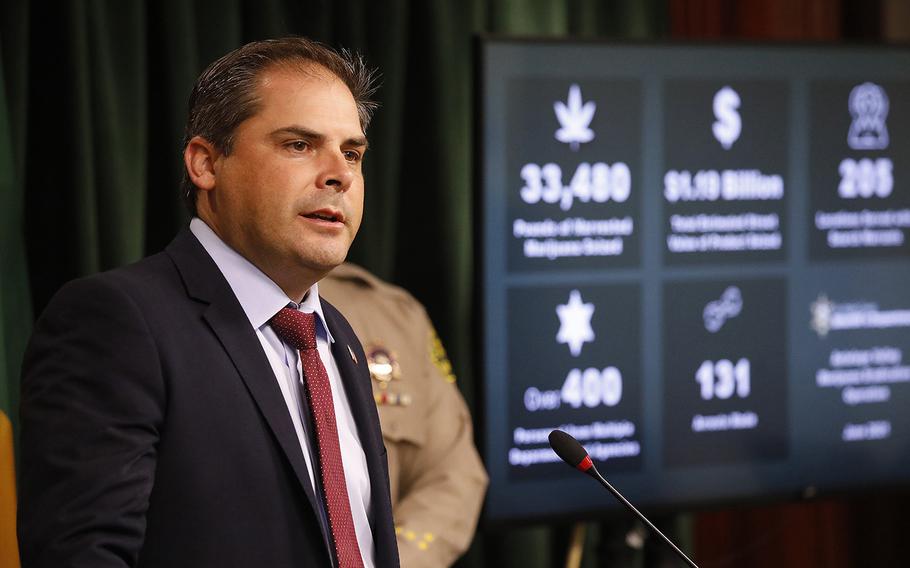U.S. Rep. Mike Garcia, R-Calif., pictured at a June 2021 news conference, faces a tough reelection in the midterm elections.