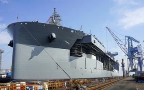 The U.S. Navy expeditionary mobile base USS Miguel Keith completed a five-month overhaul at Mitsubishi Heavy Industries in Yokohama, Japan, April 15, 2025.