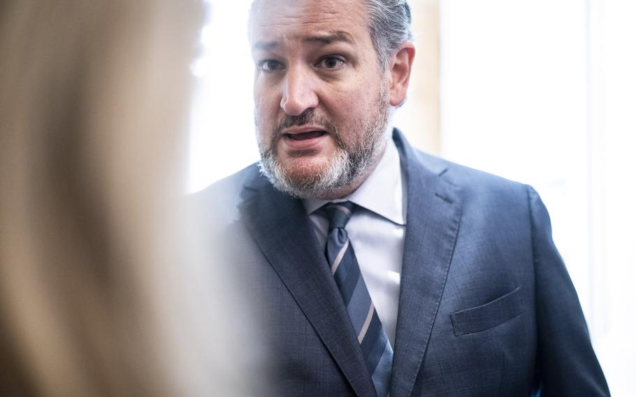 Sen. Ted Cruz, R-Texas, speaks to reporters on Capitol Hill on July 27. 