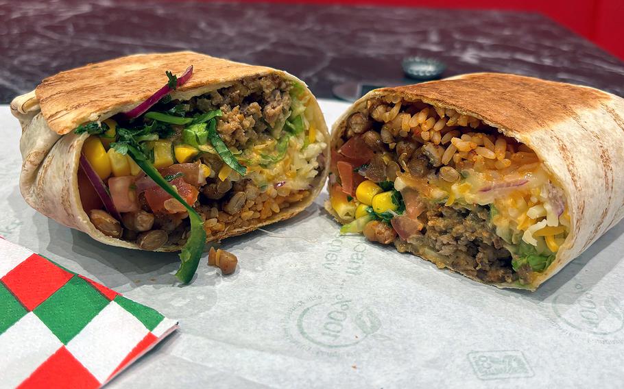The chorizo burrito at WAM Burrito in Weiden, Germany, is made with fresh ingredients and homemade sauces. The restaurant has drawn in a significant clientele from the Army's base in Grafenwoehr, which is about 15 miles away.