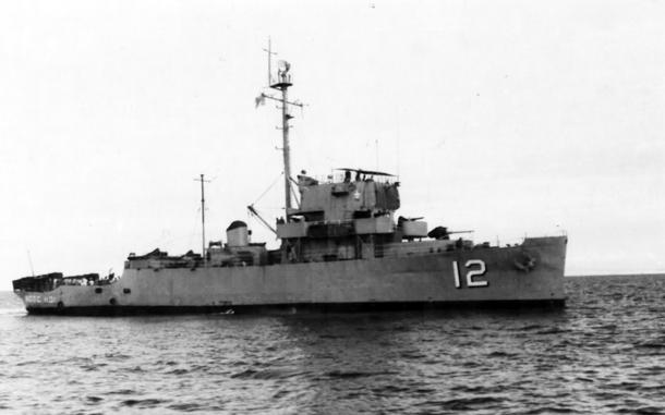 The former USS Brattleboro patrols Vietnam’s coast in May 1967.