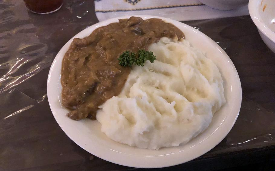 The beef stroganoff from Cafe Gloria, a Ukrainian restaurant near Yokota Air Base, Japan.