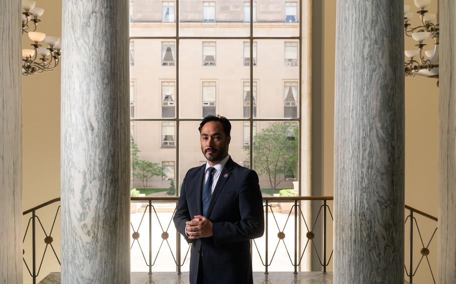 Rep. Joaquin Castro, D-Texas, poses for a portrait in the Rayburn House Office Building on May 13, 2021. 