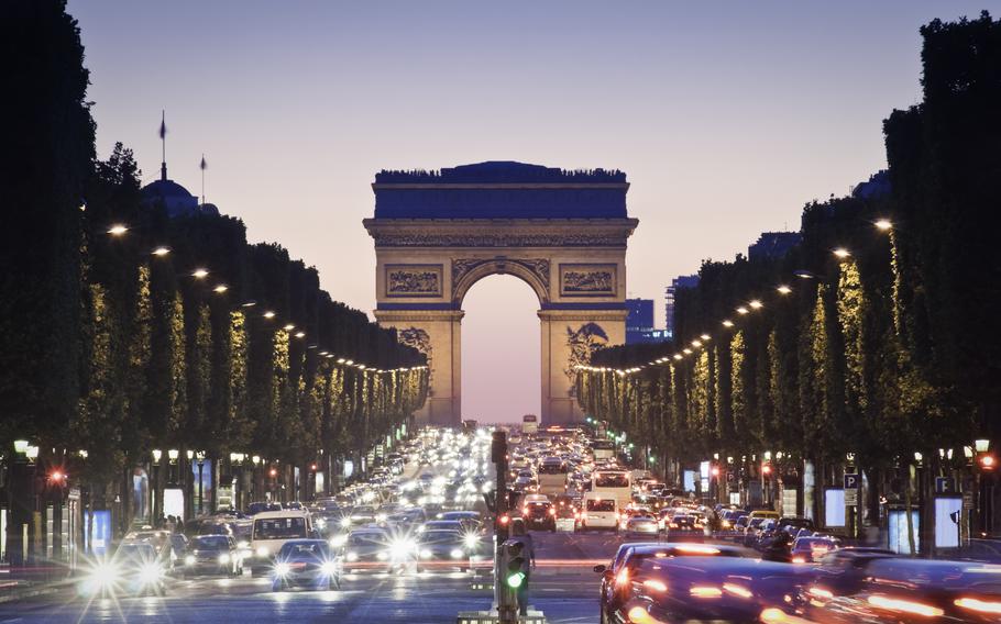 Kaiserslautern Outdoor Recreation plans a trip to Paris on March 25-28. Pictured: the Arc de Triomphe along the famous tree-lined Avenue des Champs-Elysees.