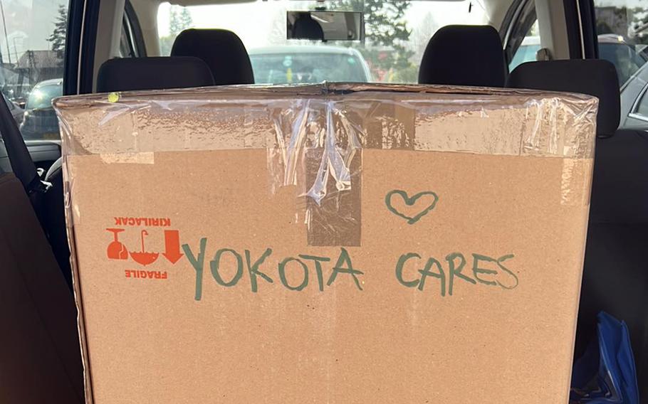 Donations from Yokota Air Base, Japan, are on their way to Ukrainians via Germany on March 15, 2022.