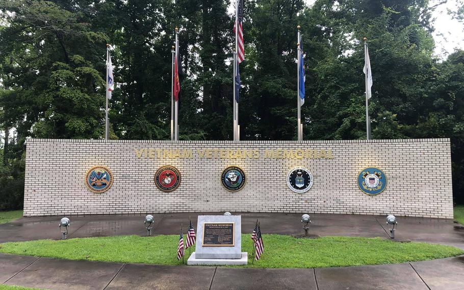 The Vietnam War memorial at Lejeune Memorial Gardens.