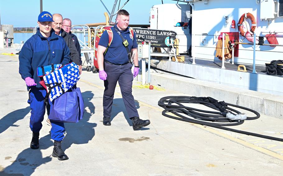 The crew of the Cape May-based Coast Guard cutter Lawrence Lawson arrived at the scene, about 270 miles off Hatteras, N.C., on Nov. 15 and rescued the man from his disabled boat.