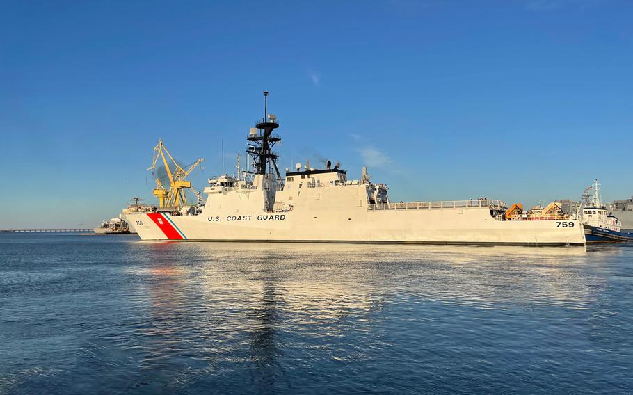 USCGC Calhoun departed Huntington Ingalls Industries’ shipbuilding division in Pascagoula, Miss., on Nov. 19, 2023. The national security cutter is the 10th Legend-class cutter to be delivered to the Coast Guard.