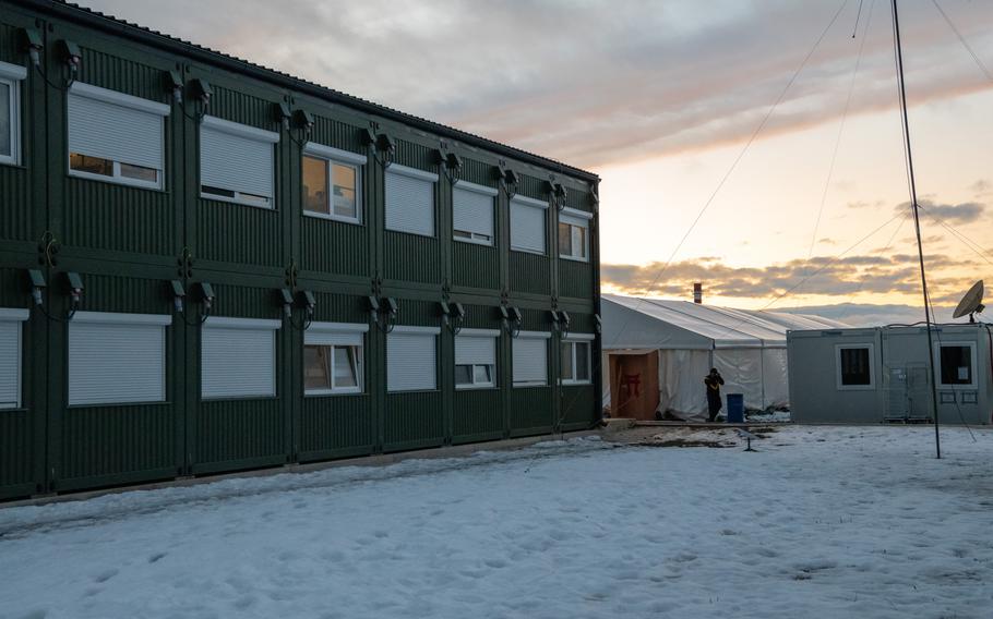 Soldiers with 1st Platoon, Able Battery, a unit of the 52nd Air Defense Artillery Brigade, live in shared rooms at Lest Training Area, Slovakia, where they are using the Maneuver Short-Range Air Defense system for the first time in an active defense mission. 