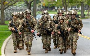 Army ROTC cadets from Penn State University compete in the Sandhurst Military Skills Competition, West Point, N.Y., May 2, 2025. Forty-eight teams participated in Sandhurst, including U.S. service academies, Army ROTC programs, and international teams. | U.S. Army photo by Sarah Windmueller