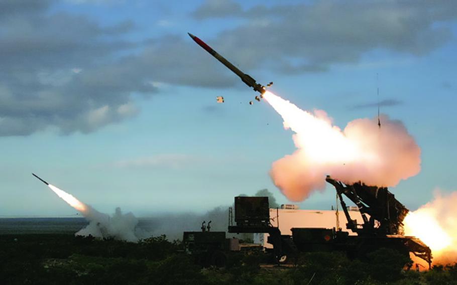The U.S. Army tests Patriot missiles in the United States in 2019. The sale of enhanced Patriot missiles and related equipment to the Netherlands has been cleared, the State Department said July 21, 2022.