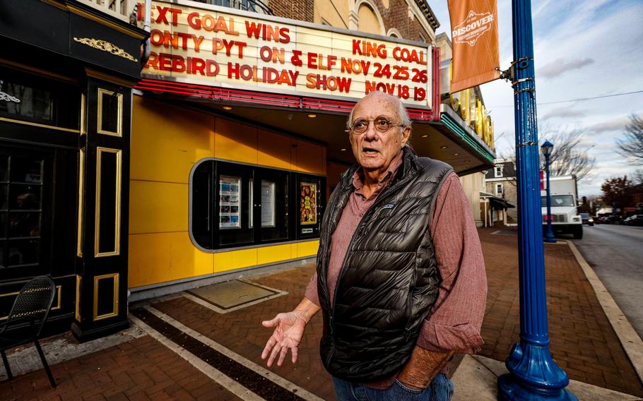 Barry Cassidy, who was once Phoenixville, Pa.’s main street manager, outside of the Colonial Theatre, which he helped redevelop in the early 2000s. Cassidy is among those frustrated with the road closures along Bridge Street during PXV Inside Out.