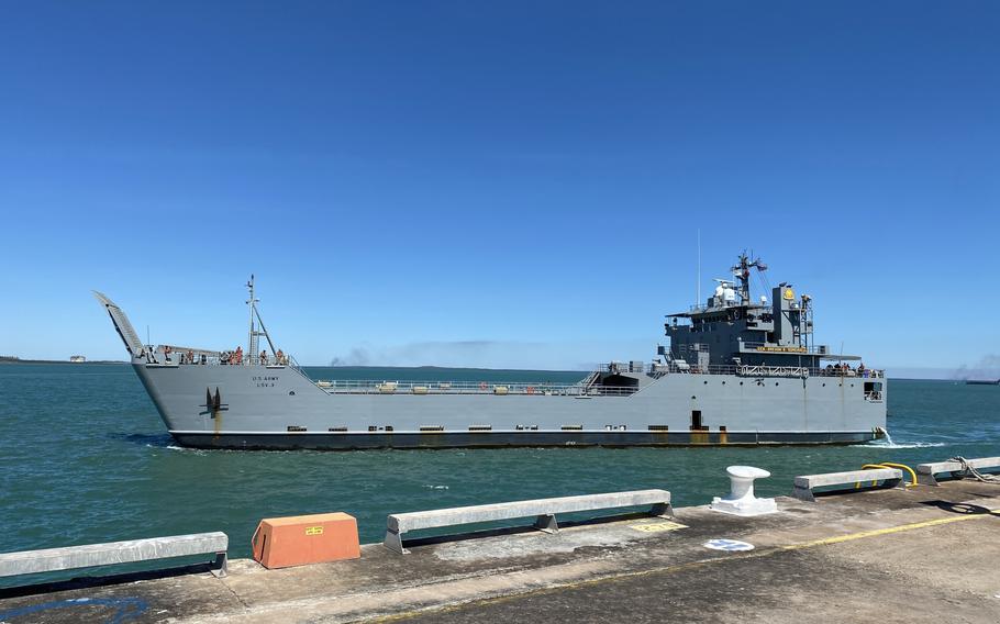 The U.S. Army’s Logistics Support Vessel-3, the Gen. Brehon B. Somervell, of Transportation Company Pacific-Provisional, 8th Theater Sustainment Command, is docked in Darwin, Australia, on July 3, 2022. 
