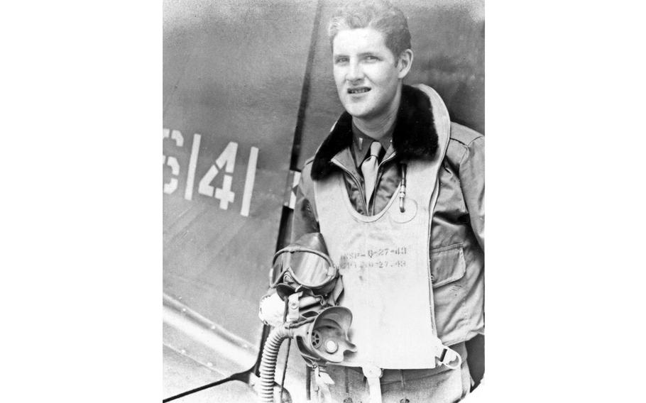 Former U.S. Army pilot Harold C. Brown was given a rag doll by a woman in London in 1944, for good luck. Brown carried the doll on 63 flight missions.