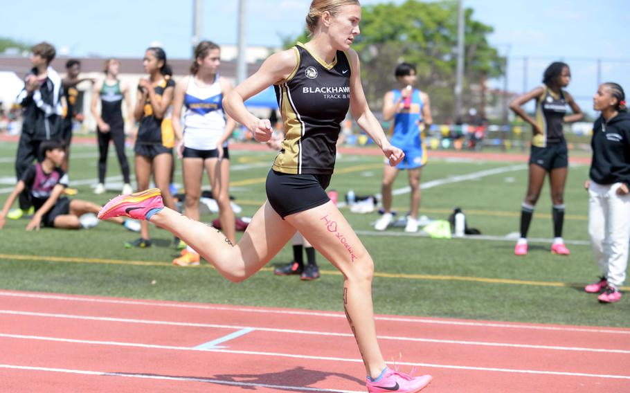Humphreys distance runner Reagan McGuire is one of just eight girls on the team, but says she's hopeful that since they're spread over multiple events, they can still score points in bunches.