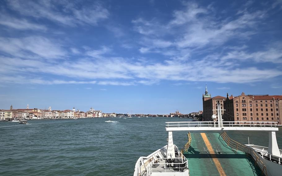 The view from a ferry in Venice, Italy.