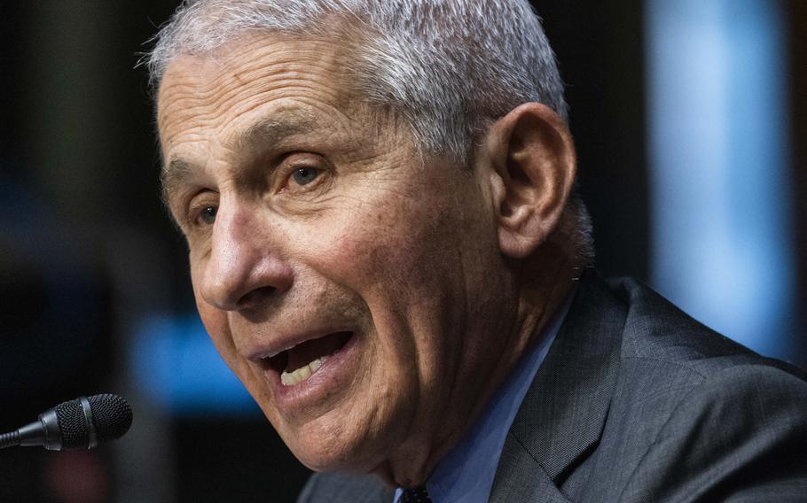 Anthony Fauci, director of the National Institute of Allergy and Infectious Diseases at the National Institutes of Health, said Sunday, Nov. 21, 2021, that he hopes a single booster shot of a COVID-19 vaccine will be enough. 