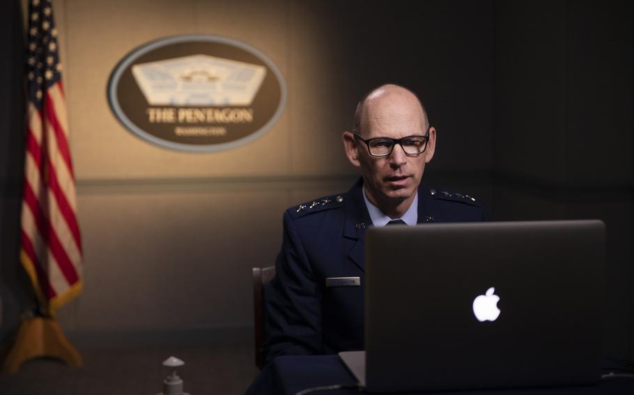 Lt. Gen. Duke Z. Richardson speaks at a virtual Air Force Association event at the Pentagon, Aug. 17, 2020.  