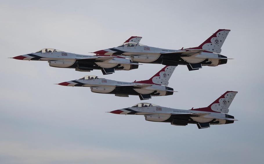 The Thunderbirds at the AllianceTexas Aviation Expo in Fort Worth on Oct. 23, 2022.