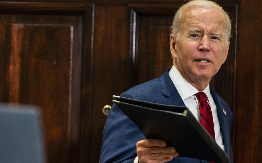 President Joe Biden responds to a question from reporters after delivering remarks about the Disclose Act at the White House on Tuesday, Sept. 20, 2022.