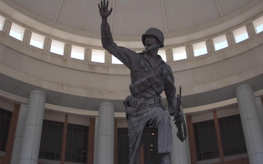 This video screenshot shows a display in the National Infantry Museum and Soldier Center in Columbus, Ga.