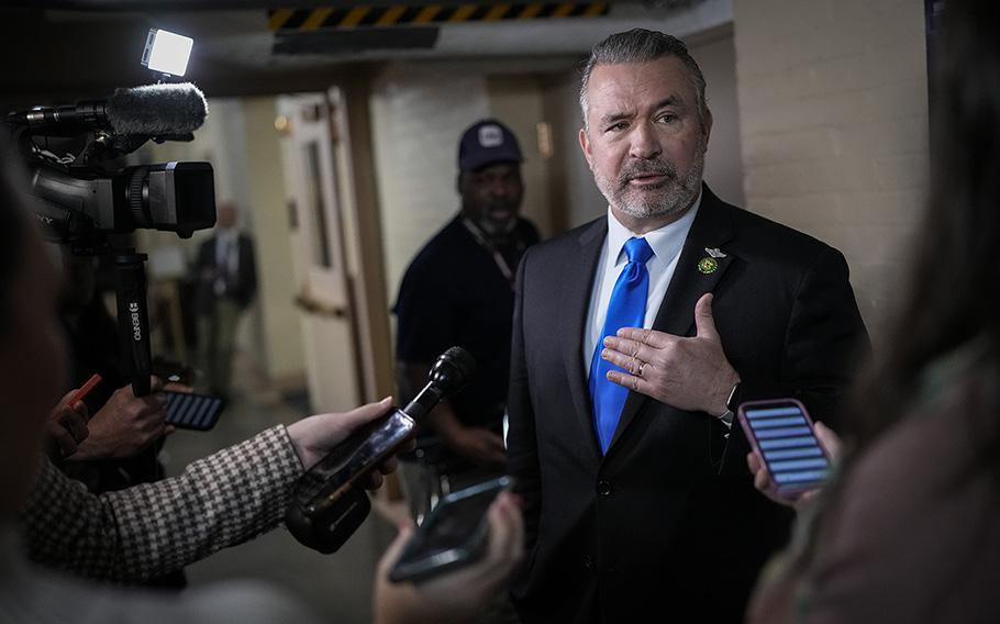 Rep. Don Bacon, R-Neb., answers questions at the U.S. Capitol on Jan. 10, 2023, in Washington, D.C. 