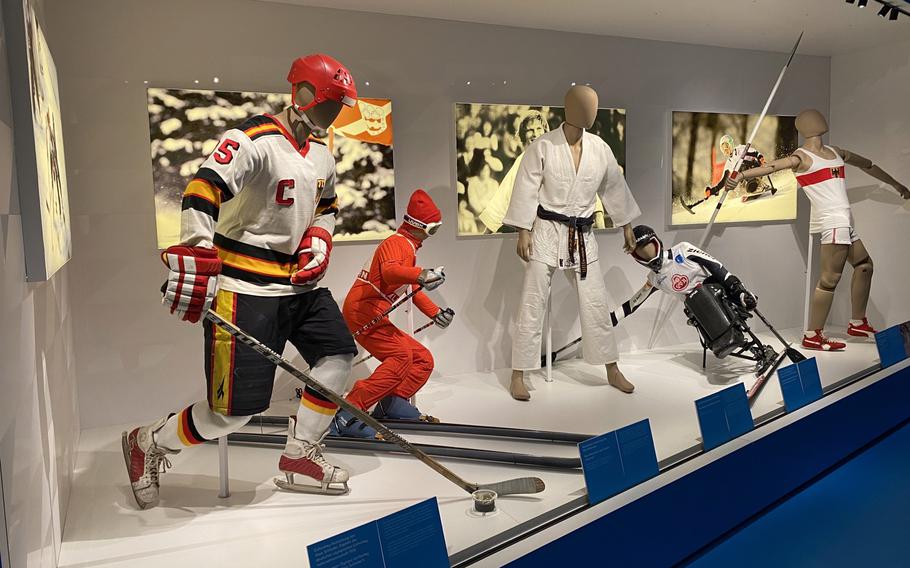 The last rooms of the main exhibit look at the Olympics in Bavaria and their impact on Germany, at the House of Bavarian History in Regensburg, Oct. 26, 2022.