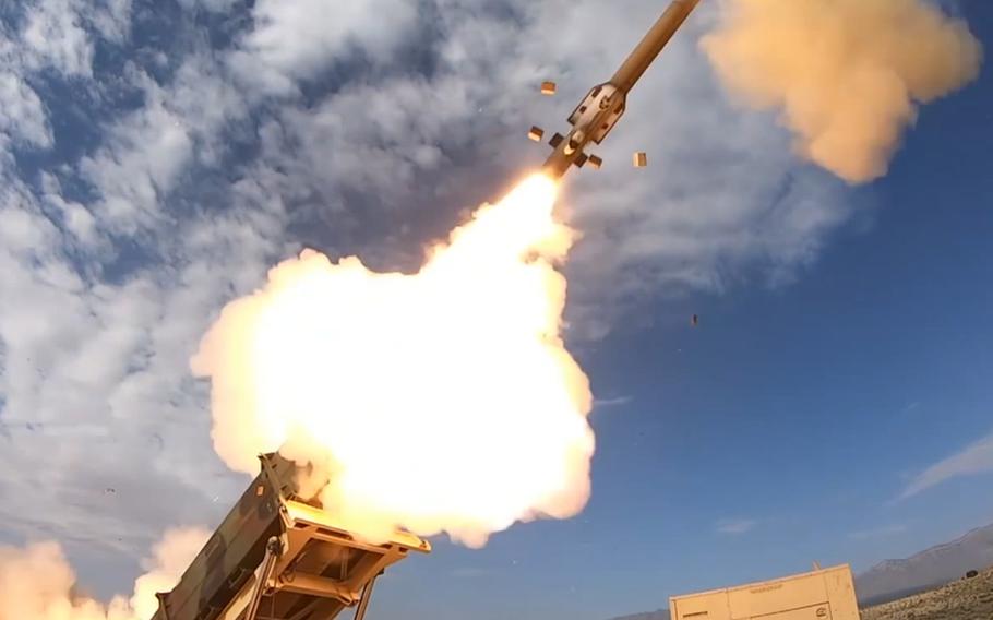 A missile is launched from a Patriot system