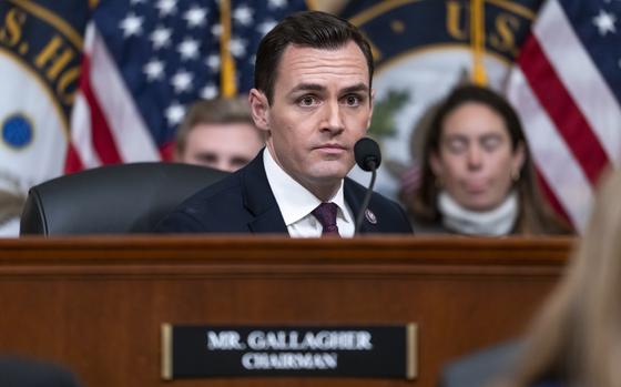 Chairman Mike Gallagher, R-Wis., leads a special House committee dedicated to countering China holds a hearing at the Capitol in Washington, Tuesday, Feb. 28, 2023. (AP Photo/J. Scott Applewhite)