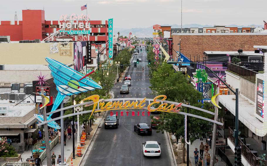 A view of Fremont East District in Las Vegas on May 28. 
